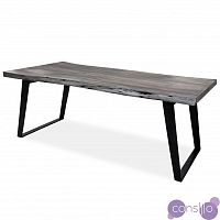 Обеденный стол деревянный с черными ножками серый 200 см Дживан Platinum black