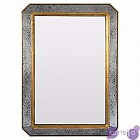 Зеркало серебряное прямоугольное со скошенными углами и золотым бордюром Royal happiness Gold