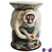 Табурет Обезьяна с фруктом ручная работа Monkey Side Table