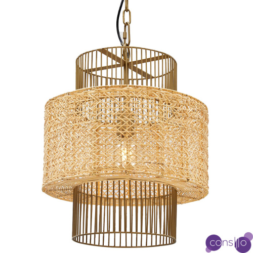 Люстра с плафоном из ротанга Raquel Wicker Chandelier