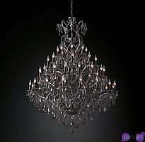 Подвесной дизайнерский светильник 19th C. Rococo Iron & Smoke Crystal Round Chandelier 60" by Restoration Hardware
