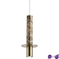 Подвесной светильник с декором под коричневый мрамор Shaw Marble Brass