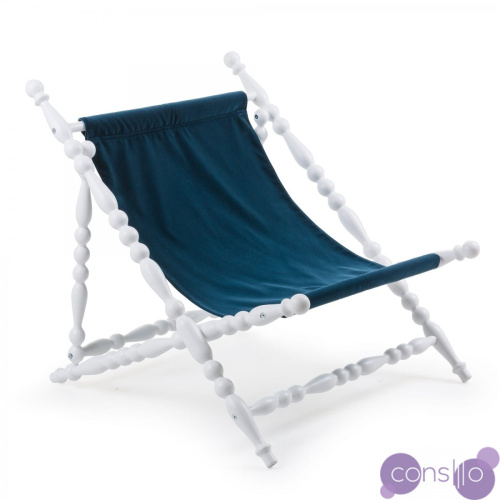 Стул Seletti Heritage Foldable Deckchair Blue white
