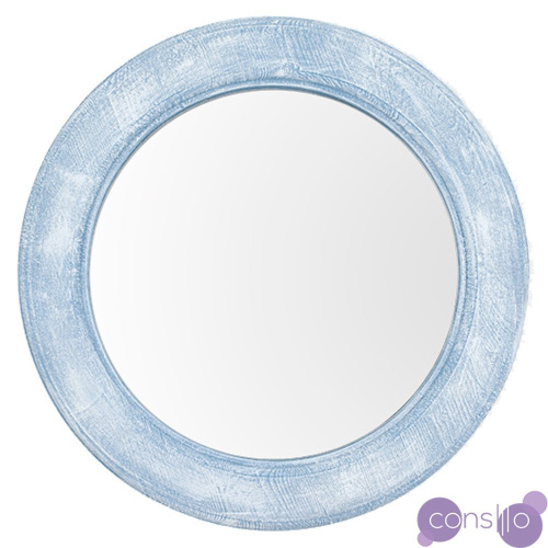Зеркало круглое голубое Round window
