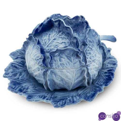 Супница SOUP BOWL CABBAGE W/PLATE D25 Blue