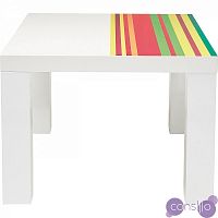 Журнальный столик белый с цветным принтом Bariole