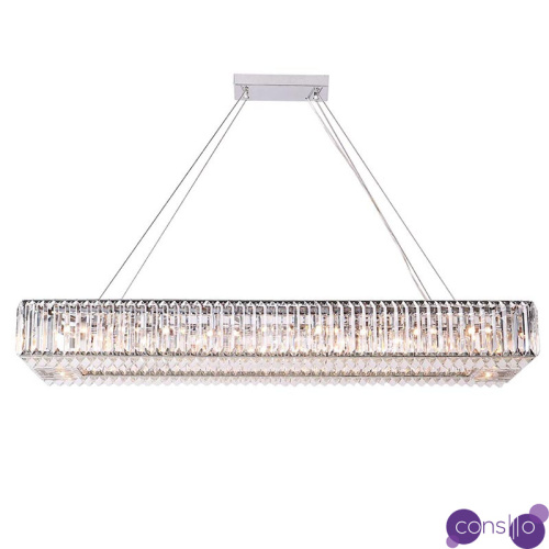 Люстра Darleen Crystal Nickel Rectangular Chandelier