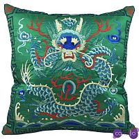 Декоративная подушка с вышивкой Chinese Dragon Green