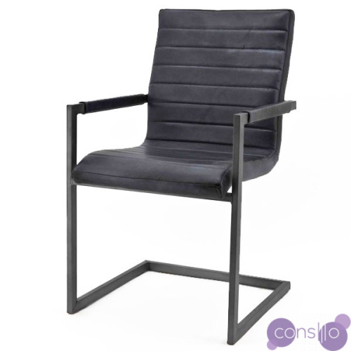 Кожаный стул с подлокотником Loft Stool Eleonora Swan