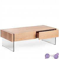 Журнальный столик деревянный с ящиком и стеклянными ножками 127 см CP1712-G-OAK от Angel Cerda