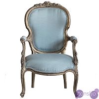 Кресло Arm Carved Chair blue linen