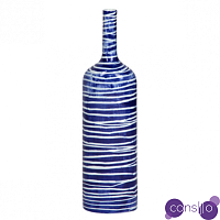 Ваза blue & white ornament Striped Bottle