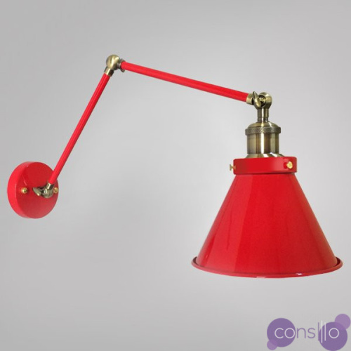 Бра Gloce Cone Shade Loft Industrial Red