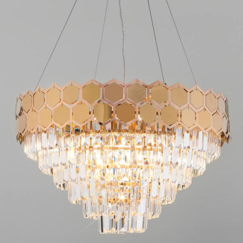 Люстра Hanging Hexagon Moira Chandelier gold