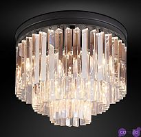 Подвесной дизайнерский светильник 1920s Odeon Clear Glass Fringe 3-Tier Flushmount by Restoration Hardware