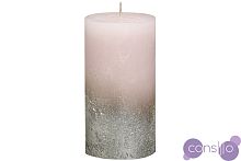 Свеча декоративная розовая с серебром 103668640304