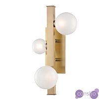 Бра Hudson Valley 8703-AGB Mini Hinsdale 3 Light Wall Sconce In Aged Brass