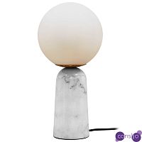 Настольная лампа Круглый стеклянный плафон на подставке из мрамора Brigitte Table Lamp