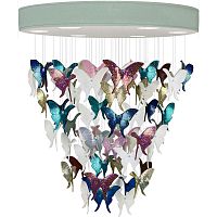 Люстра Цветные Бабочки Светло-Зеленая база Night Butterflies Chandelier Multi Color