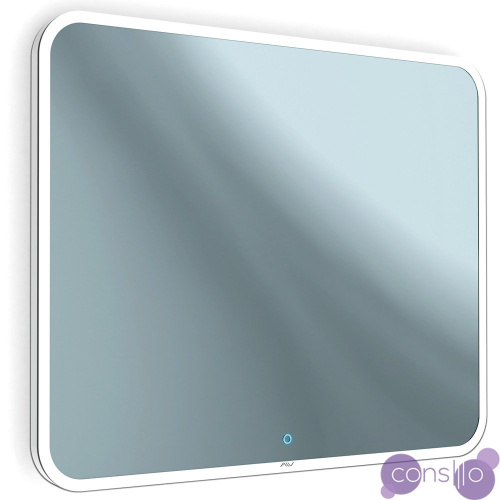 Зеркало в ванную прямоугольное белое с подсветкой 70х80 см Vanda-20