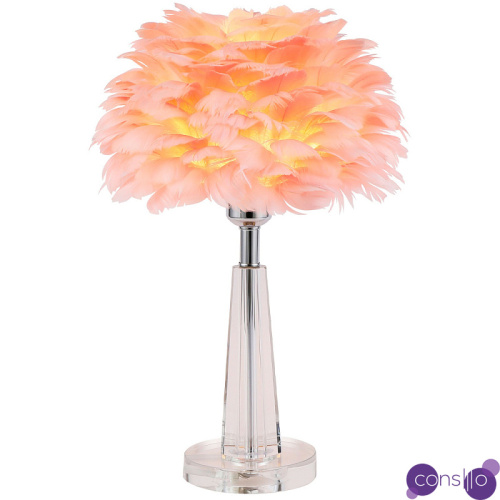 Настольная лампа с перьями Plumage Pink Table Lamp