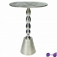 Кофейный столик с рельефной столешницей из металла Aplika Silver