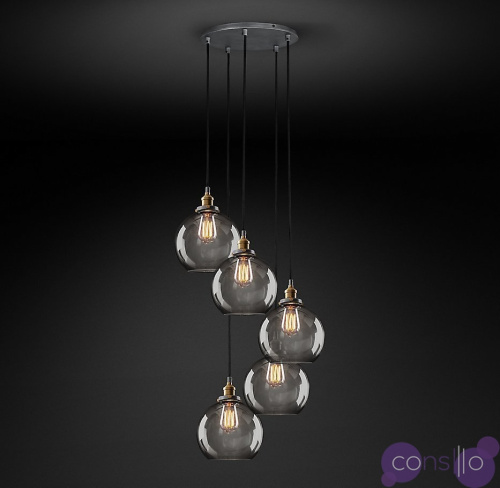 Подвесной светильник копия 20th C. Factory Filament Smoke Glass Caf? Round   Pendant by Restoration Hardware