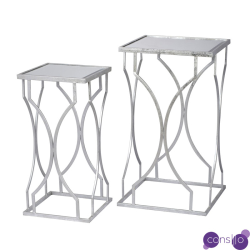 Комплект приставных столов Mirror Surface Table silver