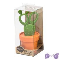 Ножницы cactus с держателем, оранжевые с зеленым