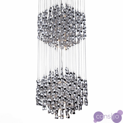 Люстра Macaroni Chandelier Chrome double