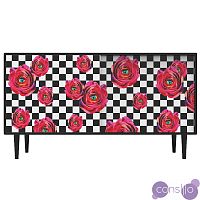 Комод Toiletpaper Roses on check Retro Furniture with a Surreal Mood