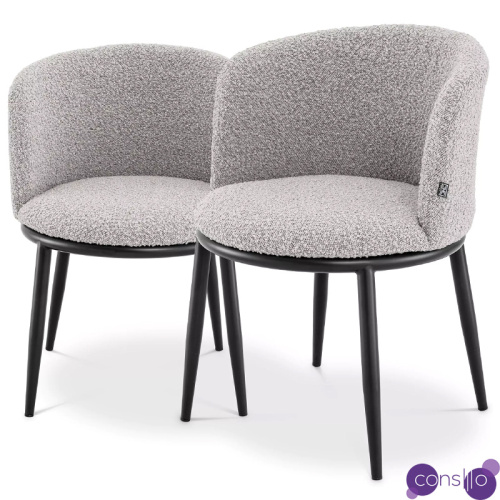 Комплект из двух стульев Eichholtz Dining Chair Filmore Set of 2 Boucle Grey