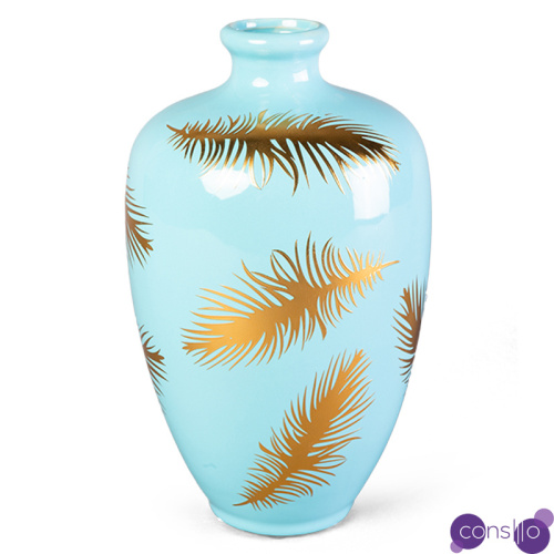 Ваза Gold feathers on blue Vase 25