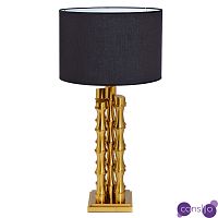 Настольная лампа с Черным Абажуром Damian Gold Table Lamp