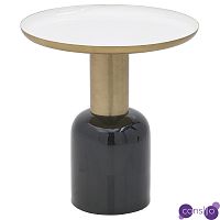 Круглый металлический приставной стол Calem Side Table White