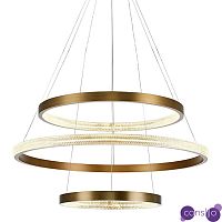 Люстра композиция из трех колец Trio Round Horizontal Rings Brass Chandelier