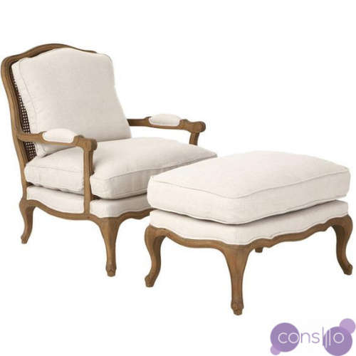 Кресло и пуф Chantal French living room set chair and pouf