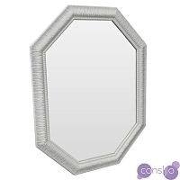 Зеркало белое восьмиугольное вытянутое с декором White luxury