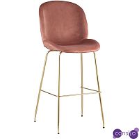 Барный Стул Пыльно-Розовый Велюр Vendramin Chair
