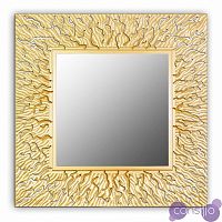 Золотое зеркало квадратное настенное CORAL