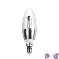 Прозрачная лампочка LED E14 серебряная