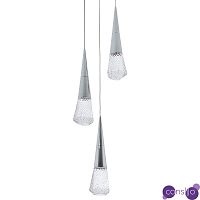 Подвесной светильник капли Acrylic Droplet Trio Chrome Hanging Lamp