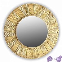 Золотое зеркало круглое настенное SUNSHINE