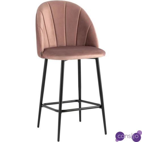 Барный Стул Balsari S Chair Пыльно-Розовый Велюр