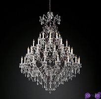 Подвесной дизайнерский светильник 19th C. Rococo Iron & Clear Crystal Round Chandelier 59" by Restoration Hardware