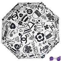 Зонт раскладной CHANEL дизайн 008 Белый цвет