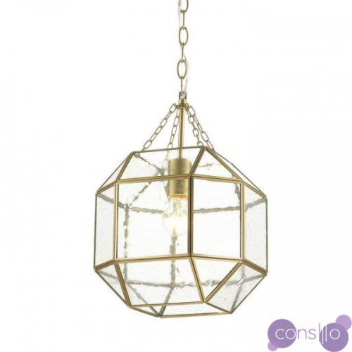 Подвесной светильник Glass & Metal Cage Pendant Gold
