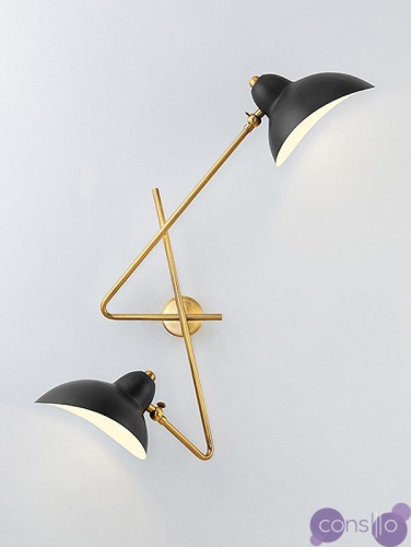 Дизайнерский настенный светильник с двумя плафонами YORK