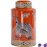 Ваза с крышкой Zebra Orange Vase