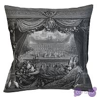 Подушка декоративная с принтом черно-белая «Лувр»